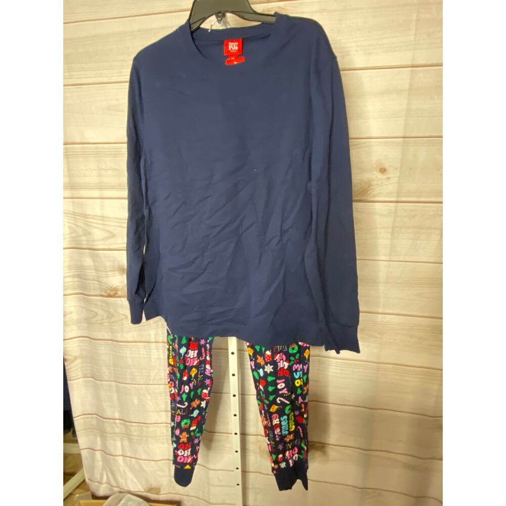 Brand New Family PJ's Men's Size Large Blue Christmas Pajama Lounge Set